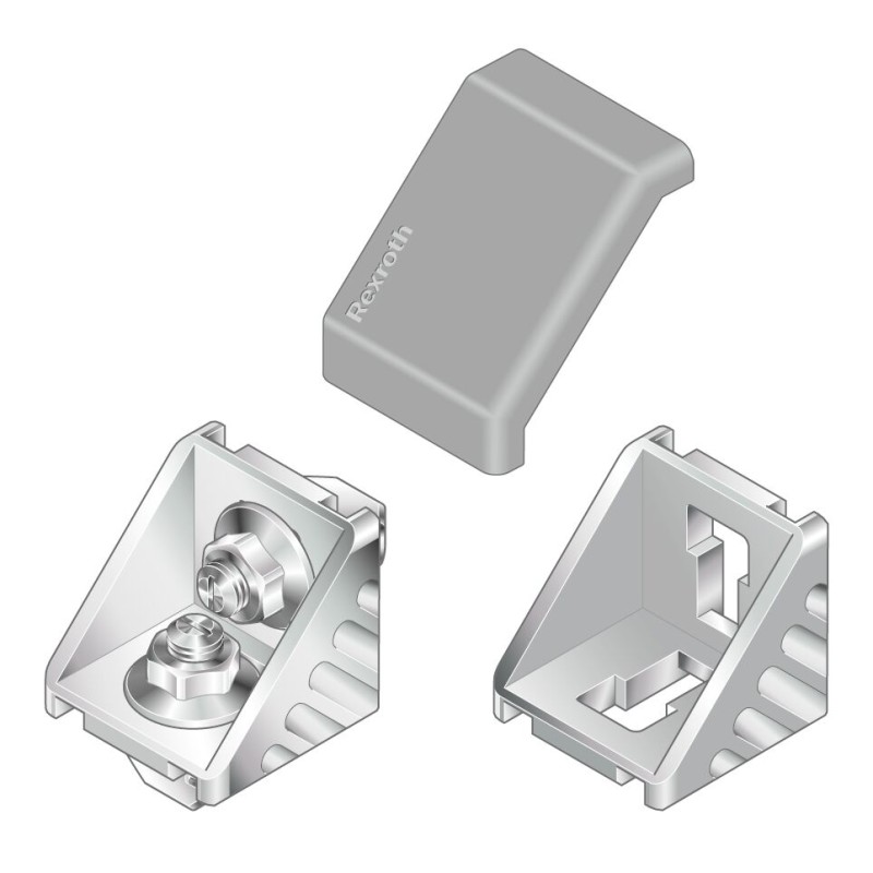 1 Bag of 10 - Bosch Rexroth Grey PP Cover Cap, 40 x 40 Strut Profile