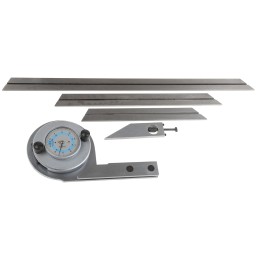 1 pcs - RS PRO 360° Metric Bevel Protractor, 150 mm, 300 mm Steel Blade