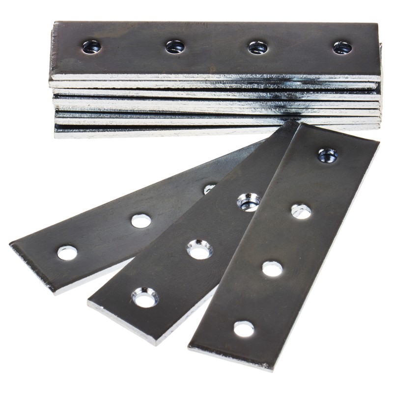 1 Bag of 10 - Rectangular Bracket 4 Hole, 75 x 20.7 x 1.8mm