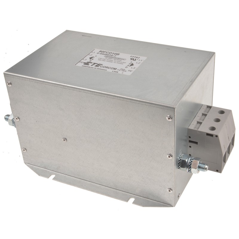 1 pcs - TE Connectivity, Corcom FCD 80A 480/277 V ac 50Hz, Flange Mount Power Line Filter, Screw 3 Phase
