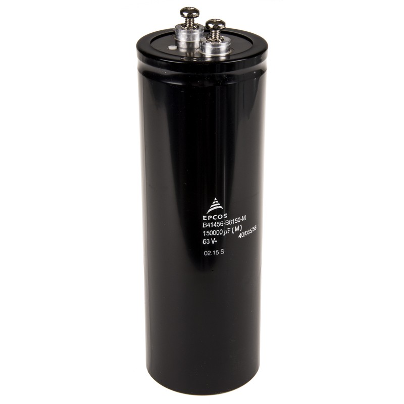 12 pcs - EPCOS 0.15F Aluminium Electrolytic Capacitor 63V dc, Screw Terminal - B41456B8150M000
