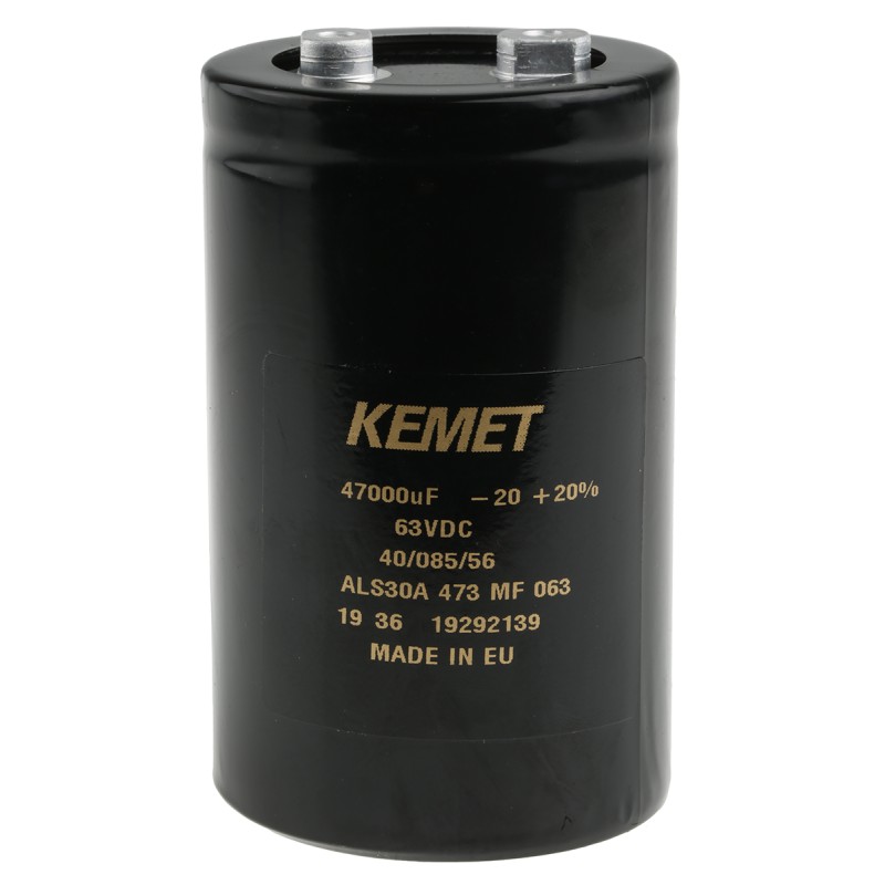16 pcs - KEMET 47000μF Aluminium Electrolytic Capacitor 63V dc, Screw Terminal - ALS30A473MF063