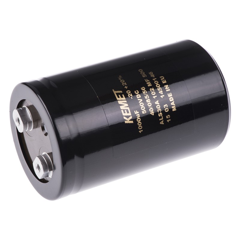 16 pcs - KEMET 1000μF Aluminium Electrolytic Capacitor 500V dc, Screw Terminal - ALS30A102MF500