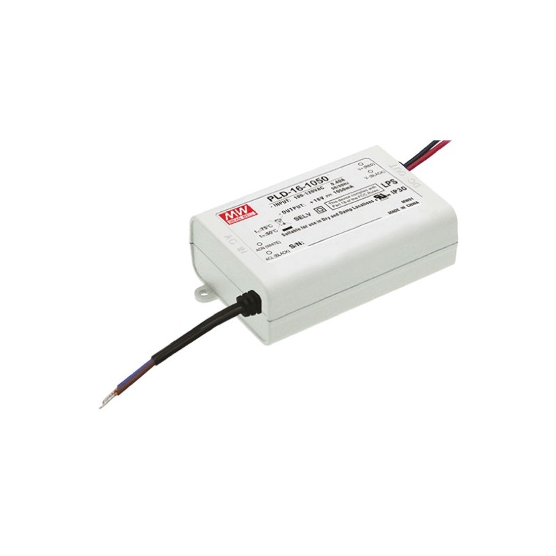 1 pcs - MEAN WELL LED Driver, 24 - 48V Output, 16.8W Output, 350mA Output, Constant Current
