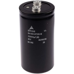 16 pcs - EPCOS 0.22F Aluminium Electrolytic Capacitor 40V dc, Screw Terminal - B41456B7220M000