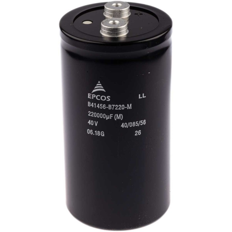 16 pcs - EPCOS 0.22F Aluminium Electrolytic Capacitor 40V dc, Screw Terminal - B41456B7220M000