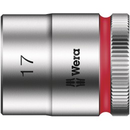 1 pcs - Wera 3/8 in Drive 17mm Standard Socket, 6 point, 30 mm Overall Length