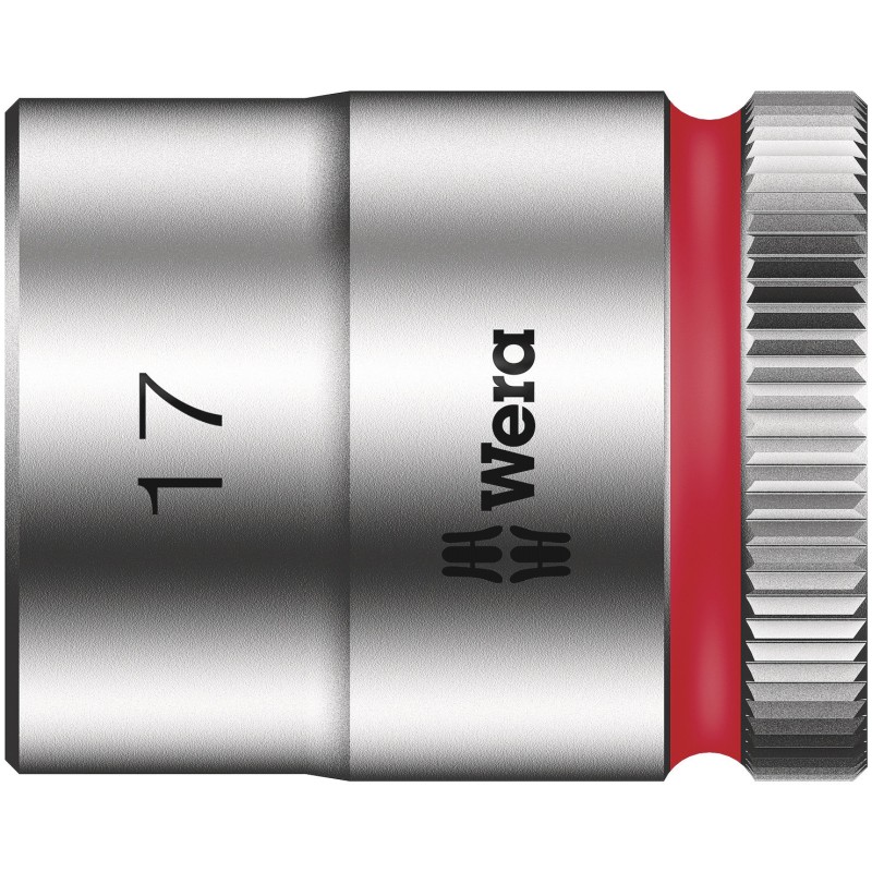 1 pcs - Wera 3/8 in Drive 17mm Standard Socket, 6 point, 30 mm Overall Length