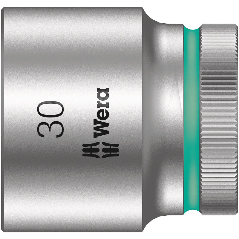 1 pcs - Wera 1/2 in Drive 30mm Standard Socket, 6 point, 42 mm Overall Length