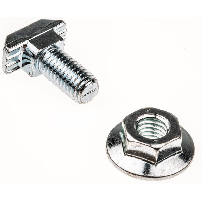 1 Bag of 10 - Bosch Rexroth M8 T-Head Bolt Connecting Component, Strut Profile 40 mm, 45 mm, 50 mm, 60 mm, Groove Size 10mm