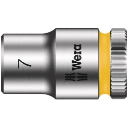 1 pcs - Wera 1/4 in Drive 7mm Standard Socket, 6 point, 23 mm Overall Length