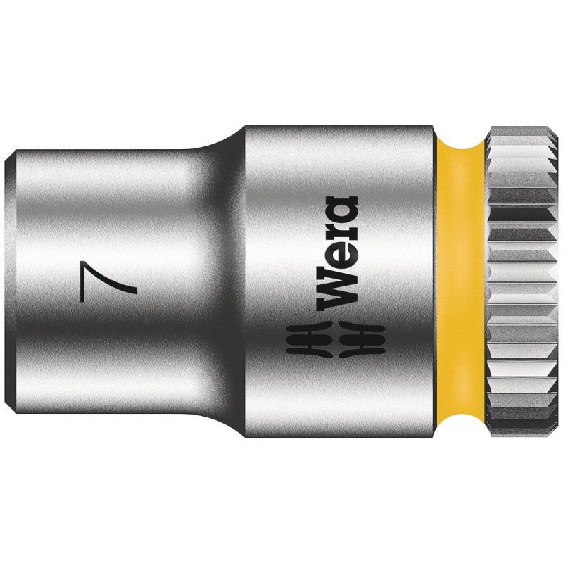 1 pcs - Wera 1/4 in Drive 7mm Standard Socket, 6 point, 23 mm Overall Length