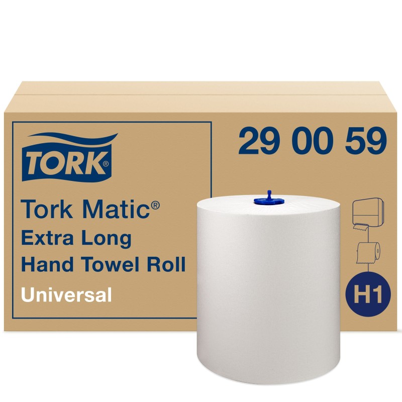 1 Box of 6 - Tork Tork Matic® Universal Hand Towels Rolled White Paper Towel, 280 m x 210 mm