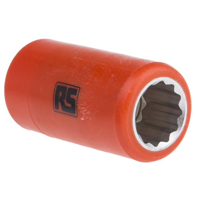 1 pcs - ITL Insulated Tools Ltd 1/2 in Drive 15mm Insulated Standard Socket, 12 point, VDE/1000V, 50 mm Overall Length