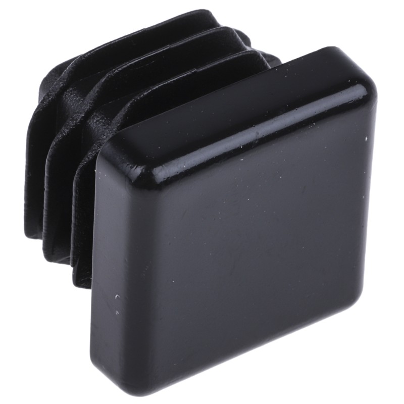 1 Bag of 100 - RS PRO Black Square Tube Plug, 20 x 20mm Tube