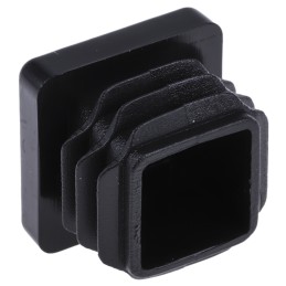 1 Bag of 100 - RS PRO Black Square Tube Plug, 20 x 20mm Tube