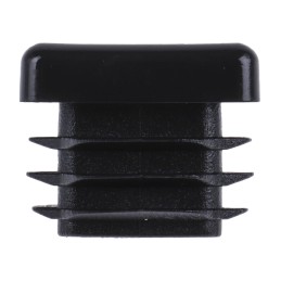1 Bag of 100 - RS PRO Black Square Tube Plug, 20 x 20mm Tube