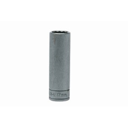 1 pcs - Teng Tools 1/2 in Drive 17mm Deep Socket, 12 point, 79 mm Overall Length