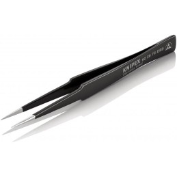 1 pcs - Knipex 135 mm, Stainless Steel, Smooth, ESD Tweezer