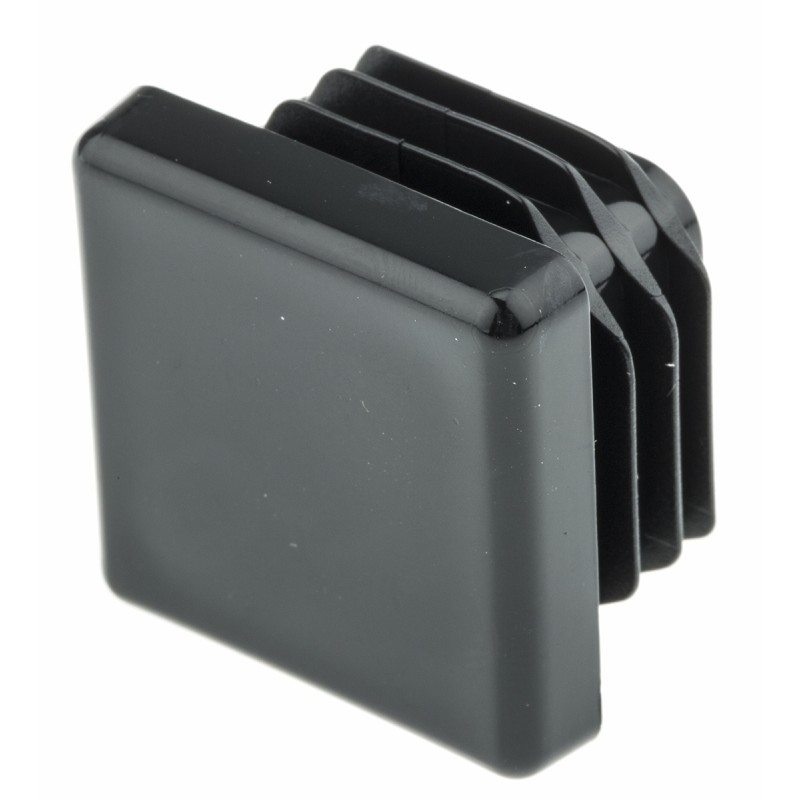 1 Bag of 100 - RS PRO Black Square Tube Plug, 25mm