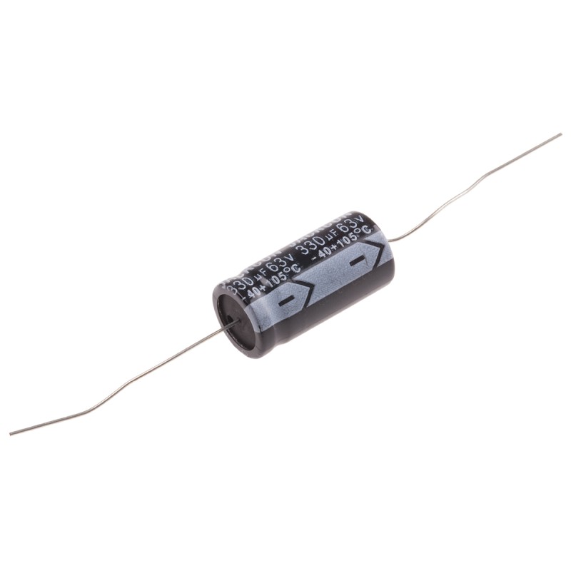 200 pcs - RS PRO 330μF Aluminium Electrolytic Capacitor 63V dc, Axial, Through Hole