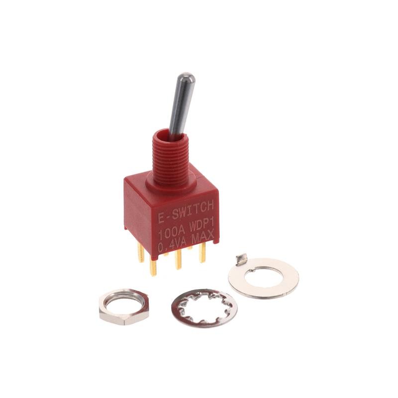 1 pcs : 100AWDP1T1B1M2REH - SWITCH TOGGLE DPDT 0.4VA 20V