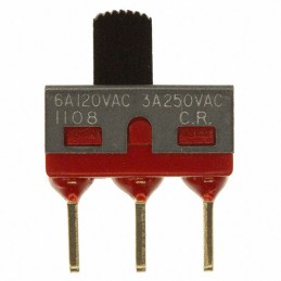 1 pcs : 1108M2S3CGE2 - SWITCH SLIDE SPDT 6A 120V