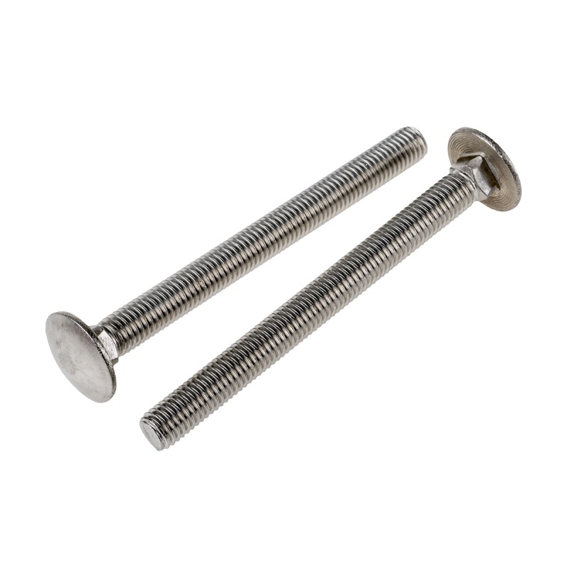 1 Bag of 10 - Plain Stainless Steel Coach Bolt, M10 x 110mm