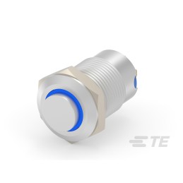 1 pcs : 1-2474606-0 - STAINLESS, HIGH BUTTON, BLUE LED