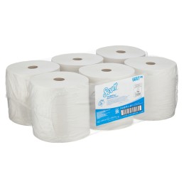 1 Box of 6 - Kimberly Clark Scott Rolled White Paper Towel, 354 x 200mm