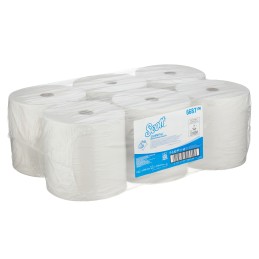 1 Box of 6 - Kimberly Clark Scott Rolled White Paper Towel, 354 x 200mm