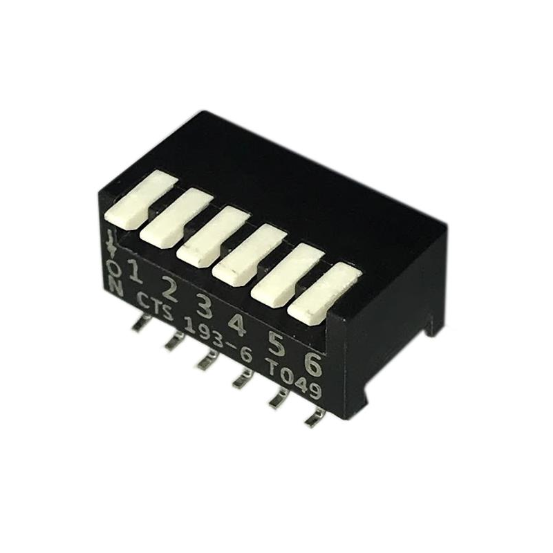 1 pcs : 193-6MS - SWITCH PIANO DIP SPST 0.05A 24V