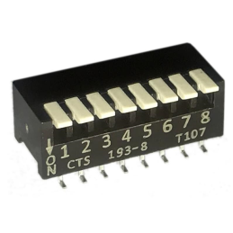1 pcs : 193-8MS - SWITCH PIANO DIP SPST 0.05A 24V