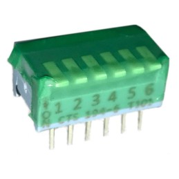 1 pcs : 194-6MST - SWITCH PIANO DIP SPST 0.05A 24V