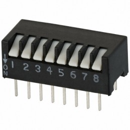 1 pcs : 195-8MST - SWITCH PIANO DIP SPST 0.05A 24V
