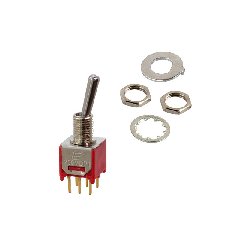 1 pcs : 200MDP1T1B1M2REH - SWITCH TOGGLE DPDT 0.4VA 20V