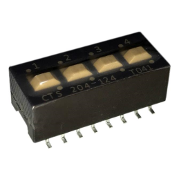 1 pcs : 204-124ST - SWITCH SLIDE DIP SPDT 0.05A 24V