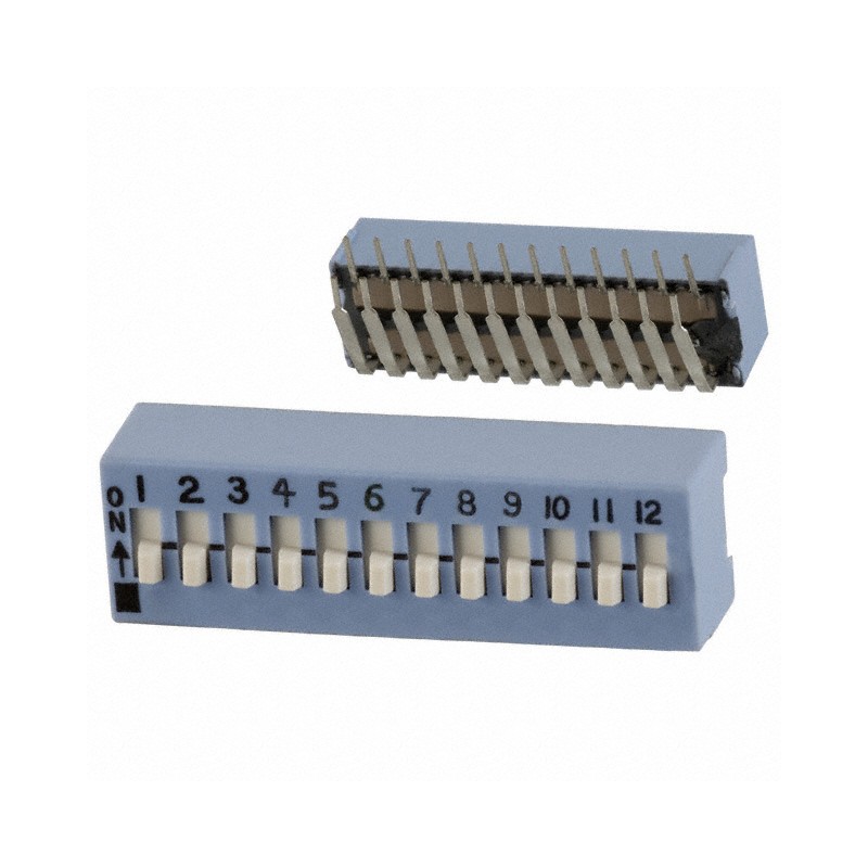 1 pcs : 206-12RAST - SWITCH SLIDE DIP SPST 0.05A 24V