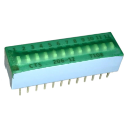 1 pcs : 206-12ST - SWITCH SLIDE DIP SPST 0.05A 24V
