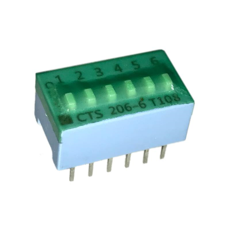 1 pcs : 206-6ST - SWITCH SLIDE DIP SPST 0.05A 24V