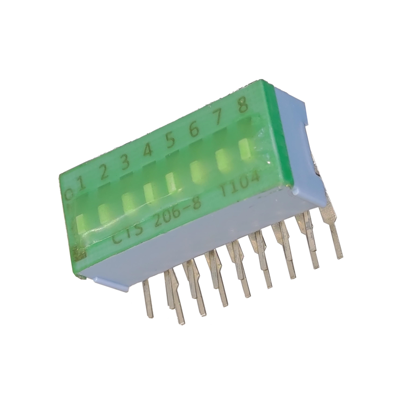 1 pcs : 206-8RAST - SWITCH SLIDE DIP SPST 0.05A 24V