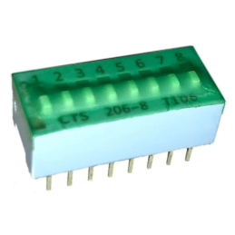 1 pcs : 206-8ST - SWITCH SLIDE DIP SPST 0.05A 24V