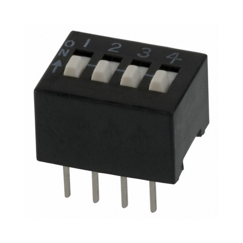 1 pcs : 208-4 - SWITCH SLIDE DIP SPST 0.05A 24V