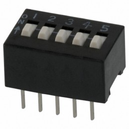 1 pcs : 208-5 - SWITCH SLIDE DIP SPST 0.05A 24V