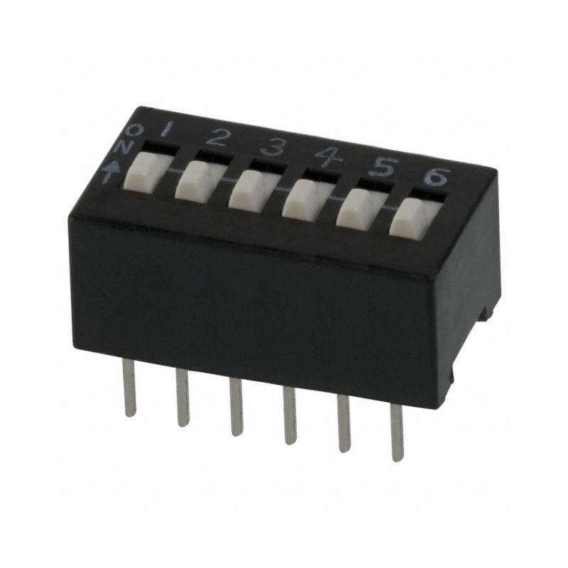1 pcs : 208-6 - SWITCH SLIDE DIP SPST 0.05A 24V