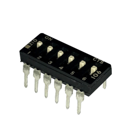 1 pcs : 210-6MS - SWITCH SLIDE DIP SPST 0.1A 20V
