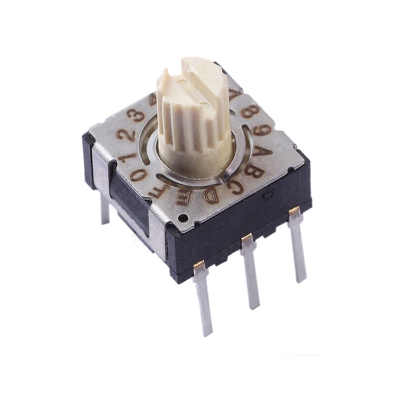 1 pcs : 220ADC16 - SWITCH ROTARY DIP HEX 0.1A 50V
