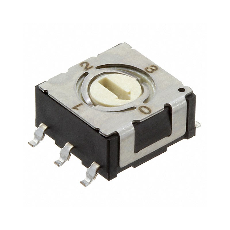 1 pcs : 220AMA04R - SWITCH ROTARY DIP SP4T 0.1A 50V