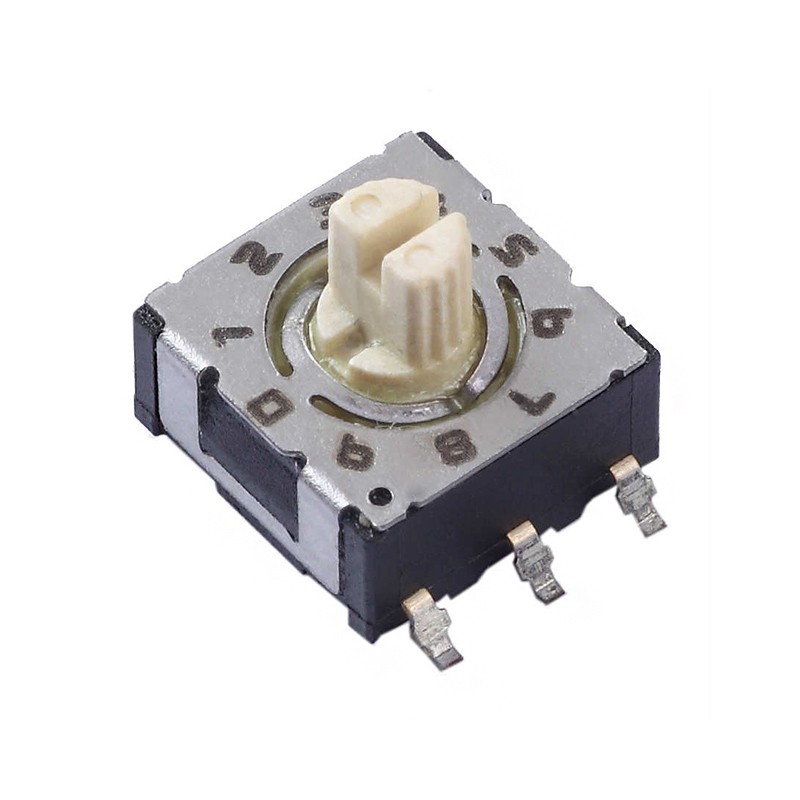 1 pcs : 220AMB10R - SWITCH ROTARY DIP BCD 0.1A 50V
