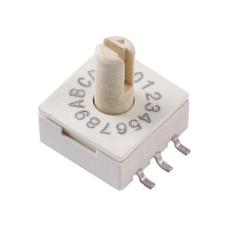 1 pcs : 221AMC16R - SWITCH ROTARY DIP HEX 0.1A 50V